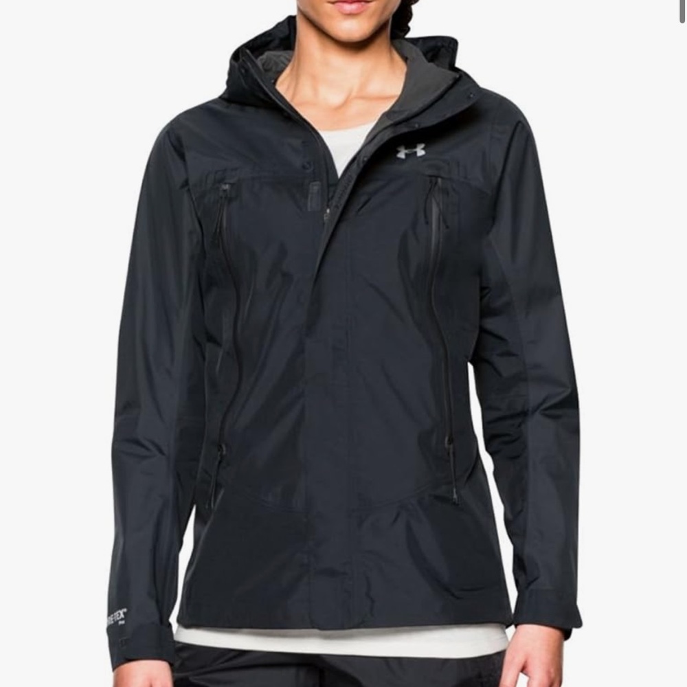Under Armour UA Hurakan Paclite Storm3 Rain Coat Gortex Jacket Black S